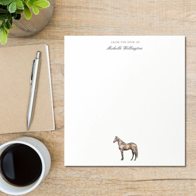 Bloc-note Du Bureau De | Élégant Nom équestre du cheval (Créateur téléchargé)