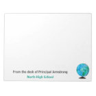 Du bureau de l'école principale aquarelle Globe