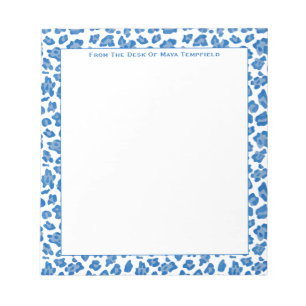 Bloc-note Du Bureau De Preppy Blue & White Poster de animal