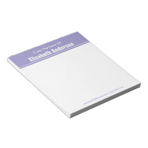 Bloc-note Du bureau de violet pâle et blanc