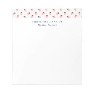 Bloc-note Du bureau du motif de fraise Tearaway