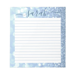 Bloc-note Dusty Blue Parties scintillant Linked Personnalisé