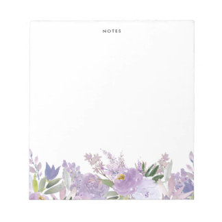 Bloc-note Dusty Purple Peonies et Roses Personnalisé