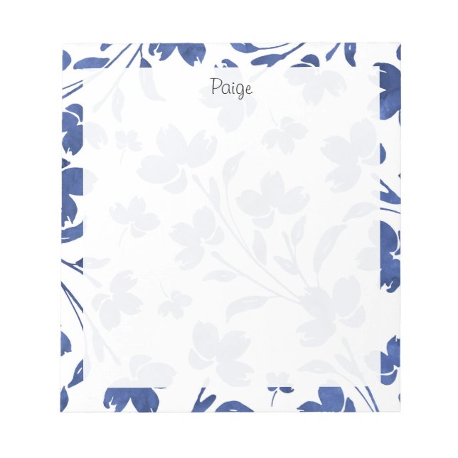 Bloc-note Eau d'Indigo - tiges de fleurs (Devant)
