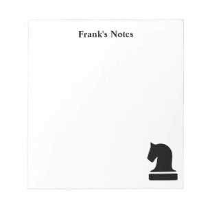 Bloc-note Échecs personnalisés en noir et blanc avec note