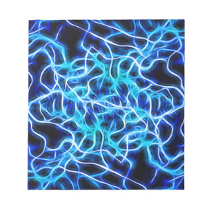 Bloc-note Éclair bleu sarcelle aqua néon électrique