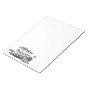 Bloc-note Éclipse de dirigeable de science-fiction Steampunk