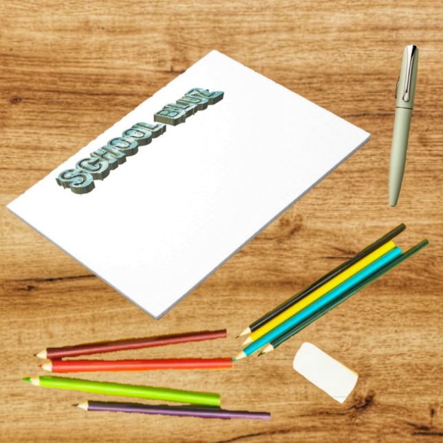 Bloc-note École Bluz-3D (This notepad has the School Bluz-3D design on every page!)