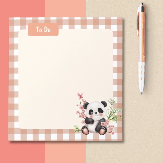 Bloc-note École Kawaii Personnalisée À Faire (Back to School To Do Panda Kawaii Anime Style Notepad)