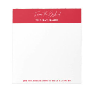 Bloc-note Écriture manuscrite du bureau de Cherry Red