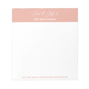 Bloc-note Écriture manuscrite du bureau de Coral Rose