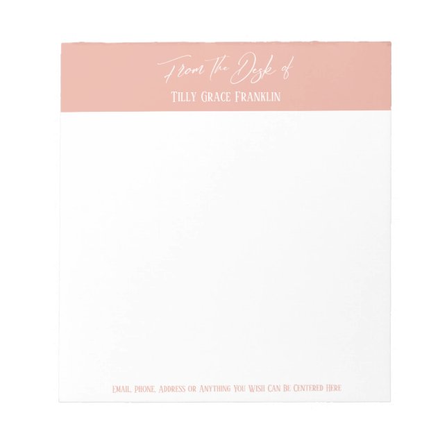 Bloc-note Écriture manuscrite du bureau de Coral Rose (Devant)