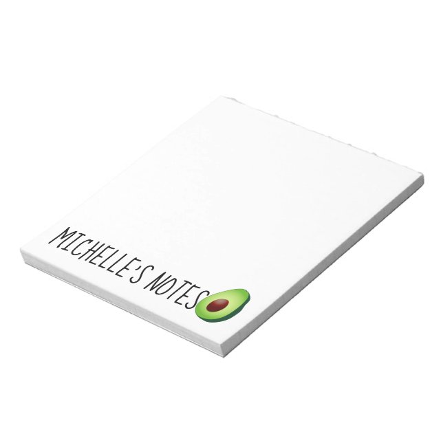 Bloc-note Écriture personnalisée avec avocat mignon (Tourné)