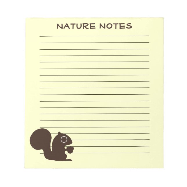 Bloc-note Écureuil avec texte personnalisé (Devant)