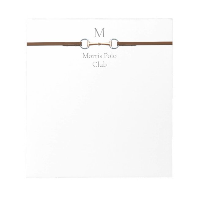 Bloc-note Eggbutt Snaffle Bit Monogrammed Euqestrien (Devant)