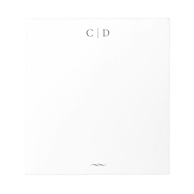 Bloc-note Élégance classique Monogramme Papeterie personnali (Devant)