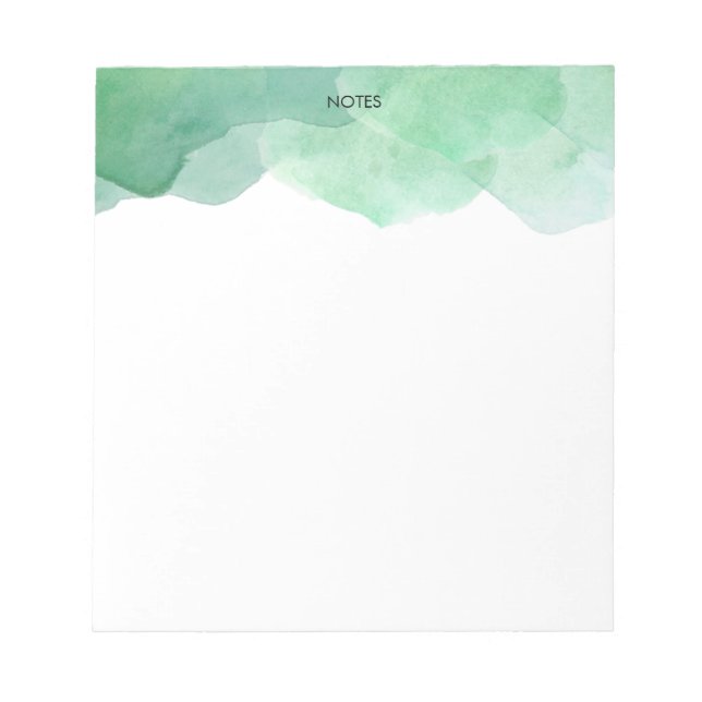 Bloc-note Élégant Aquarelle verte Splash Personnalisé (Devant)