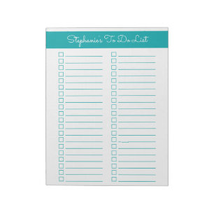 Bloc-note Élégant Checklist Vertical 8.5x11 Deux Colonnes
