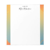 Elegant Colored Frame Teacher Notepad
