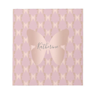 Bloc-note Elegant et rose gold butterfly design