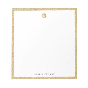 Bloc-note Elegant faux gold rose personalized Stationery