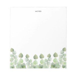 Bloc-note Elégant Feuilles de branche Eucalyptus aquarelle