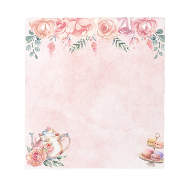 Bloc-note  Elegant Floral Tea Party Notepad (Devant)