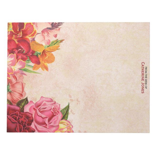 Bloc-note Élégant floral Vintage | Papier Vintage | Coloré (Devant)