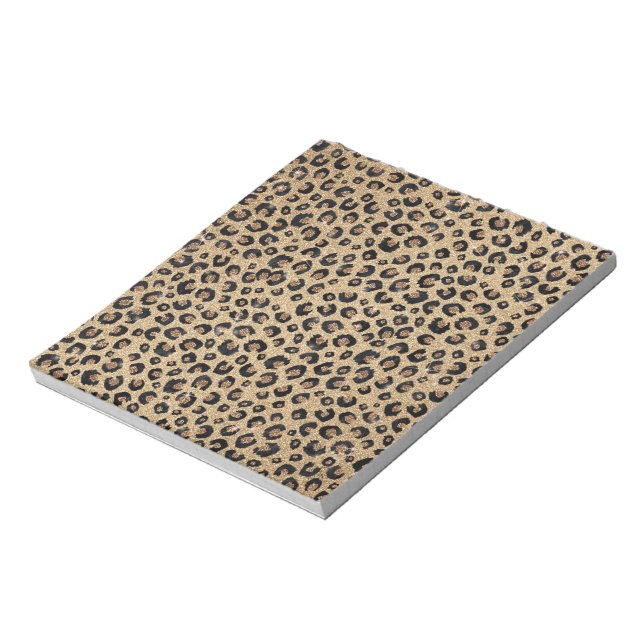 Bloc-note Elegant Gold Glitter Black Leopard (Tourné)