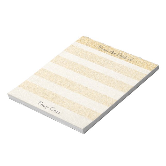 Bloc-note Elegant Gold Striped Custom Notes (Tourné)