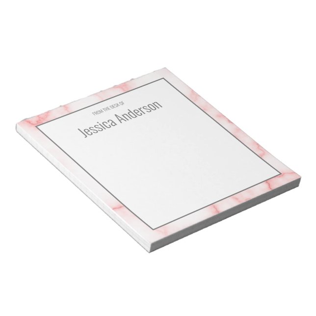 Bloc-note Elégant Marbre rose Faux Du Bureau de (Incliné)
