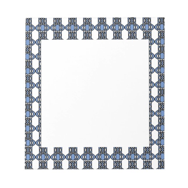 Bloc-note Elégant Mod Blue Abstrait Scarab Motif (Devant)