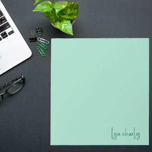 Bloc-note Élégant Moderne Tendance Pastel & Vert Élégant