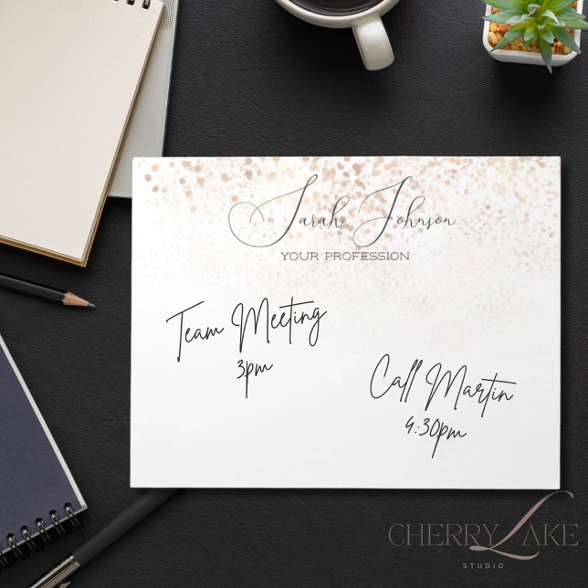 Bloc-note Elegant Monogram Personalized Script Gold Accent (Créateur téléchargé)