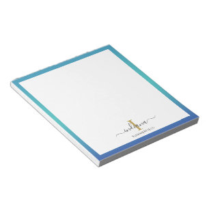 Bloc-note Élégant Monogramme initial Script personnalisé