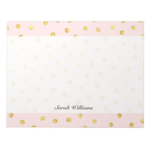 Bloc-note Élégant Motif Confetti Pink Et Gold Foil