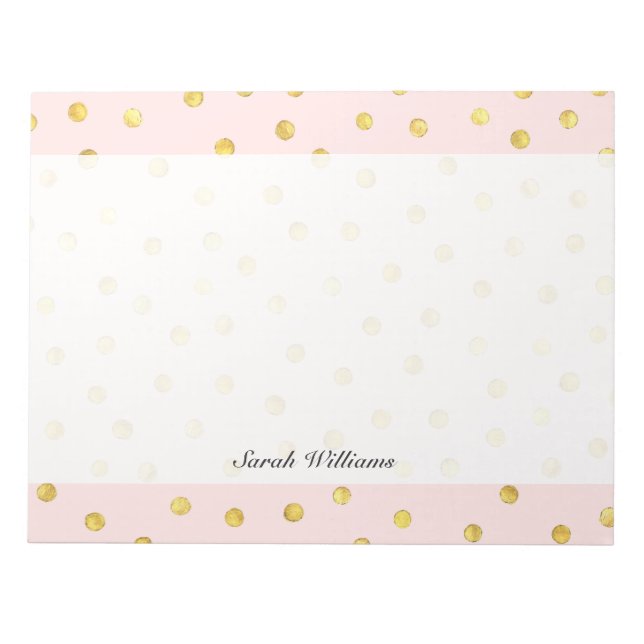 Bloc-note Élégant Motif Confetti Pink Et Gold Foil (Devant)