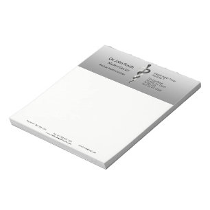 Bloc-note Elégant Noir Blanc Noble Classy Médicale Asclepius