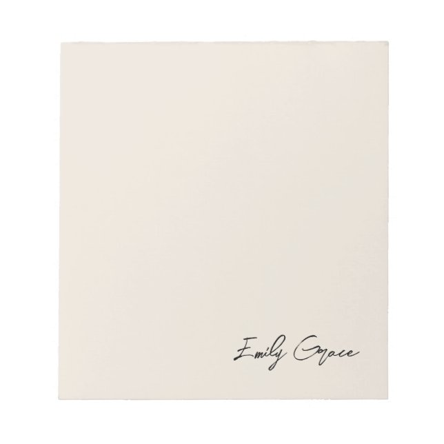 Bloc-note Élégant Nom personnalisé Papier à lettres neutre (Devant)