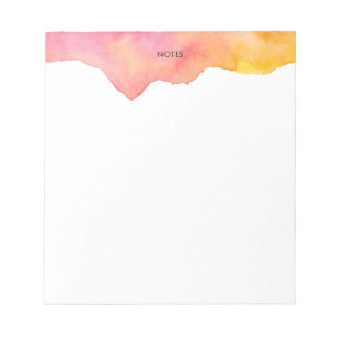 Bloc-note Elégant Peach Watercolor Splash Personnalisé