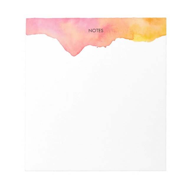 Bloc-note Elégant Peach Watercolor Splash Personnalisé (Devant)
