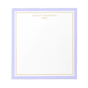 Bloc-note Élégant Periwinkle Gold personnalisé