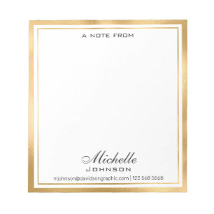 Bloc-note Elegant Personalized   From The Desk Of Notep