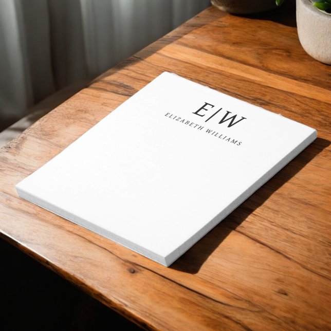 Bloc-note Élégant professionnel simple Monogramme minimalist (Créateur téléchargé)