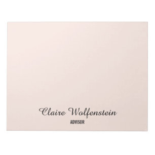 Bloc-note Élégant Simple Rose Pâle Script Personnalisé