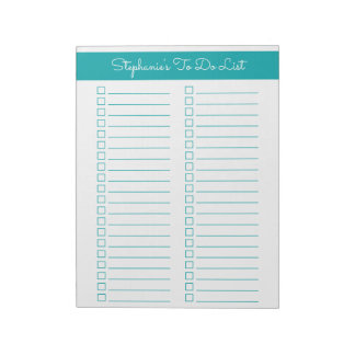 Bloc-note Elegant Teal 8.5x11 Two Column Checklist