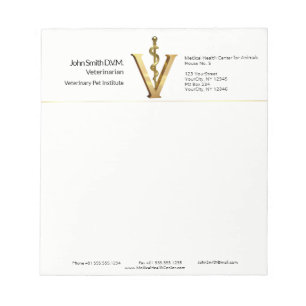Bloc-note Elégant Vet Gold V Asclepius