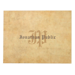 Bloc-note Élégant Vintage Calligraphé Modèle Monogramme