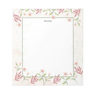 Bloc-note Elégante aquarelle colorée Printemps fleurit Flora