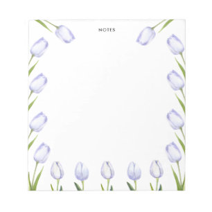 Bloc-note Elégante aquarelle pourpre Tulipe fleurit Floral